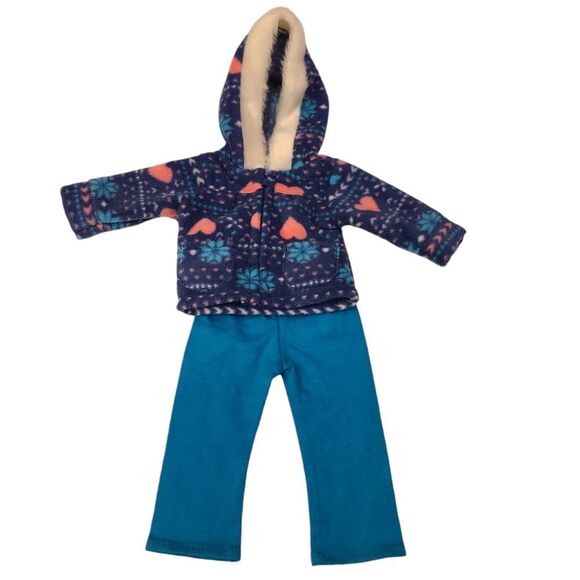 18" Doll Winter Outfit Nordic Fleece Jacket and Pants Faux Fur Trim - Picture 12 of 12